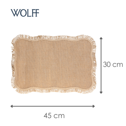 Jogo Americano de Fibra Natural Juta 45cm x 30cm - Wolff