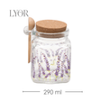 Pote Quadrado com Tampa e Colher Provence 290ml Vidro - Lyor+