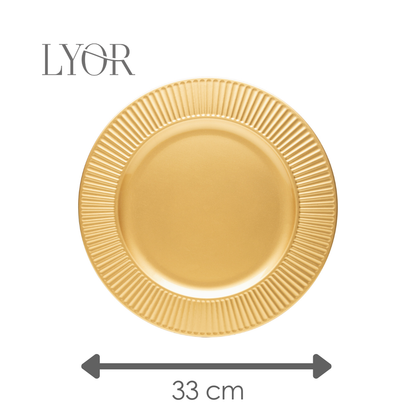 Sousplat Premier 33cm Dourado Plástico - Lyor