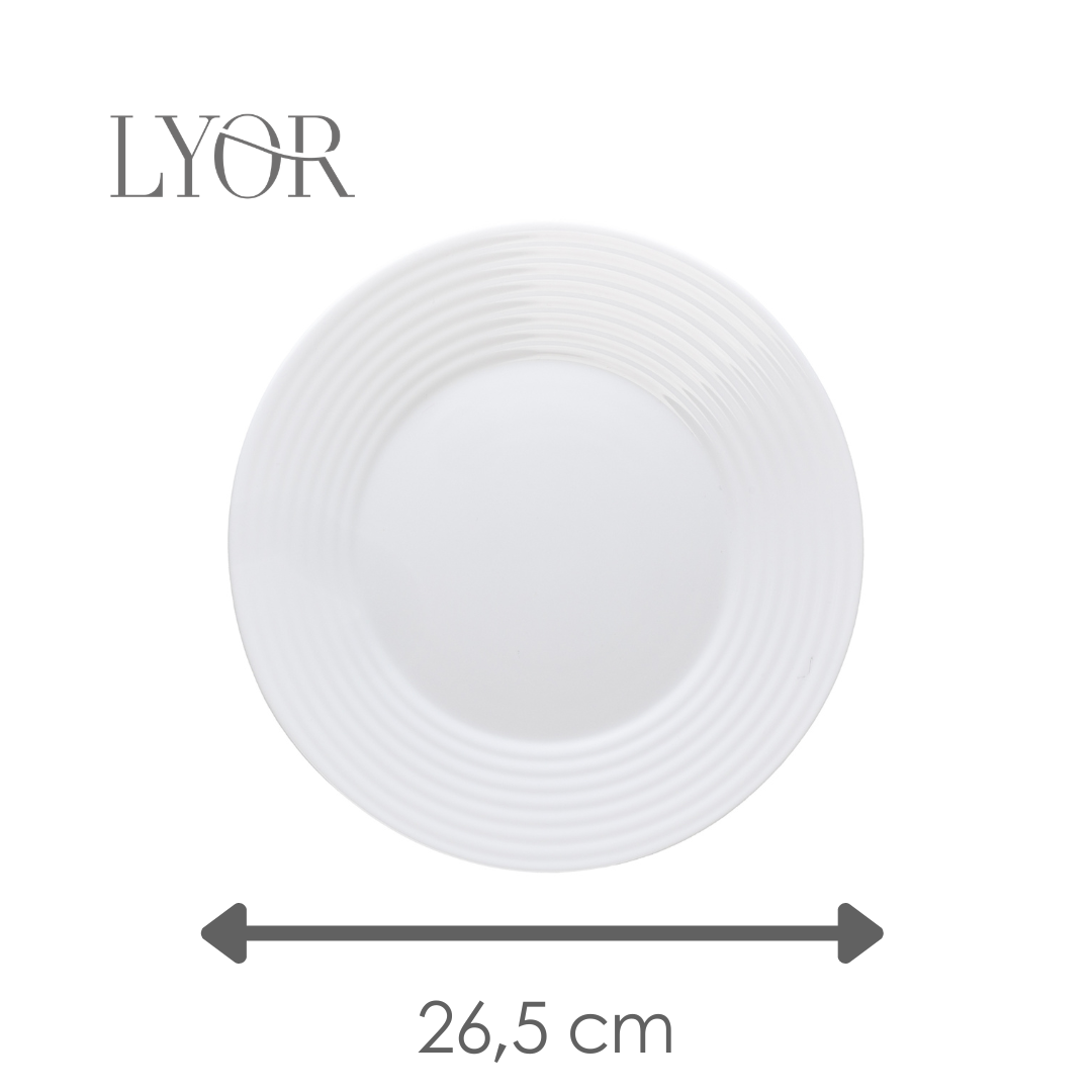 Prato Raso Mirage 26,5cm Branco Opalino - Lyor