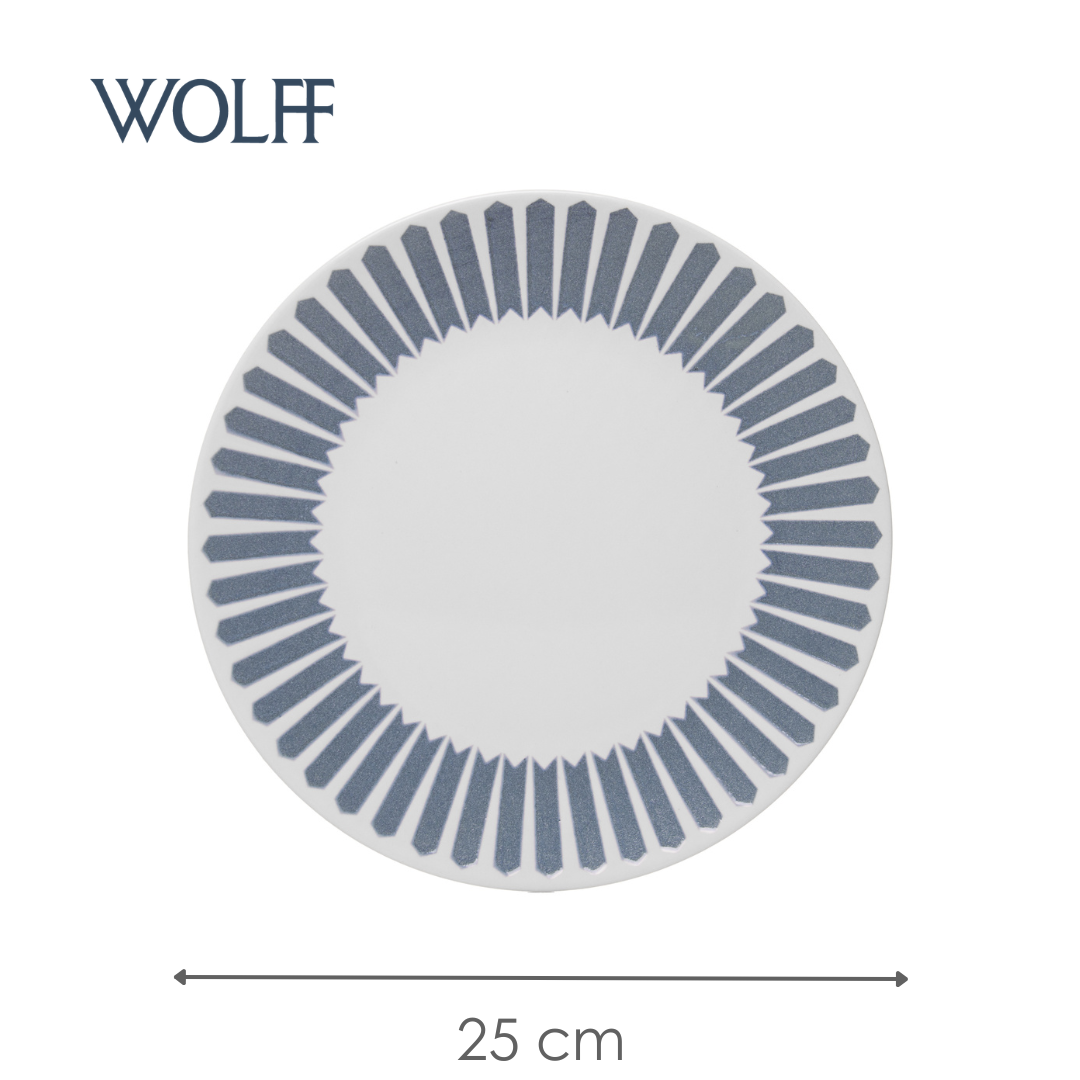 Prato Raso Mediterrâneo 25cm Azul Cerâmica - Wolff