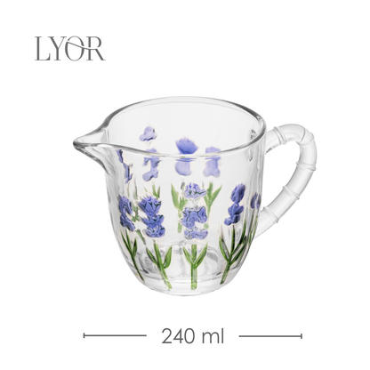 Leiteira Lavanda Hand Painting 240ml Cristal Ecológico - Lyor