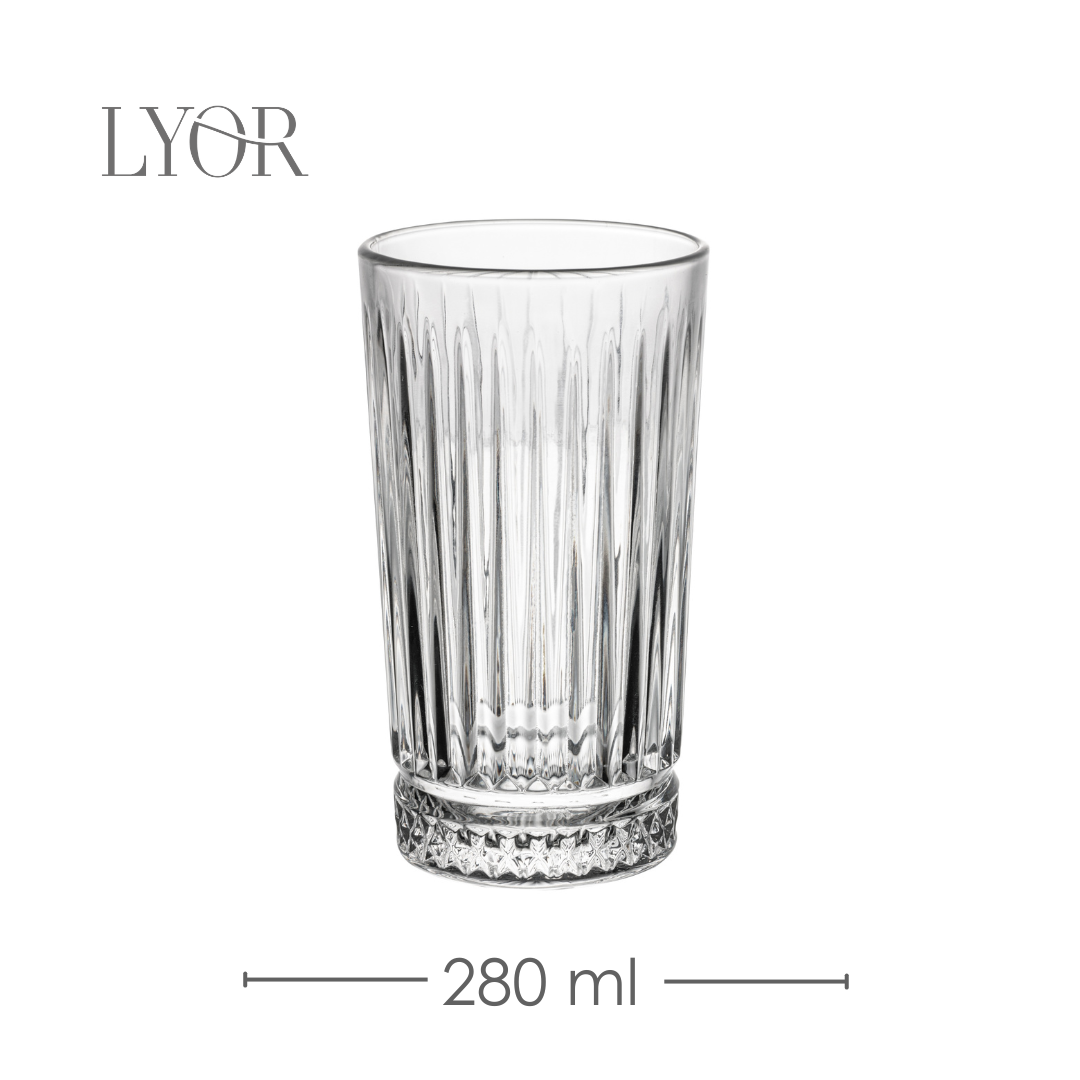 Copo Alto de Cristal Deli Diamante 280ml - Lyor