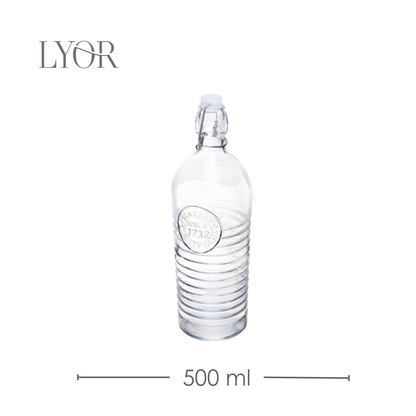 Garrafa com Tampa Hermética 500ml Vidro - Lyor