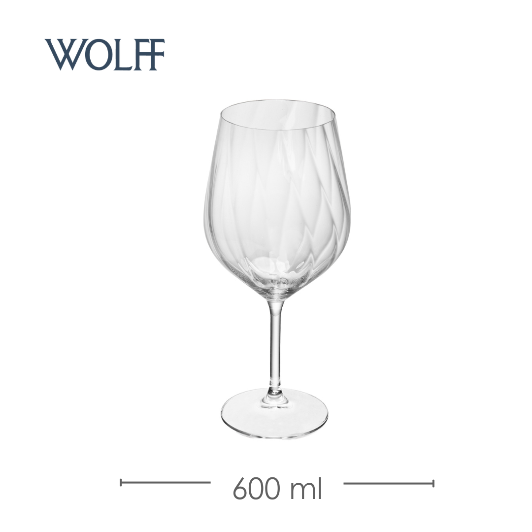 Jogo 6 Taças de Vinho Crex Optic 600ml Cristal Ecológico Bohemia - Wolff