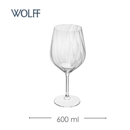 Jogo 6 Taças de Vinho Crex Optic 600ml Cristal Ecológico Bohemia - Wolff