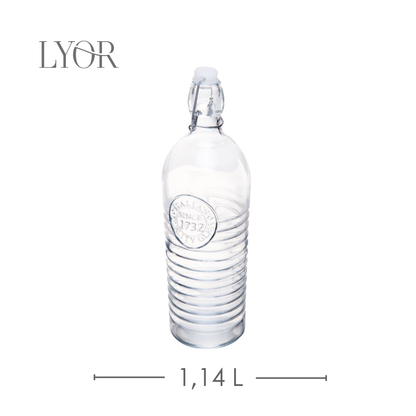 Garrafa com Tampa Hermética 1L Vidro - Lyor