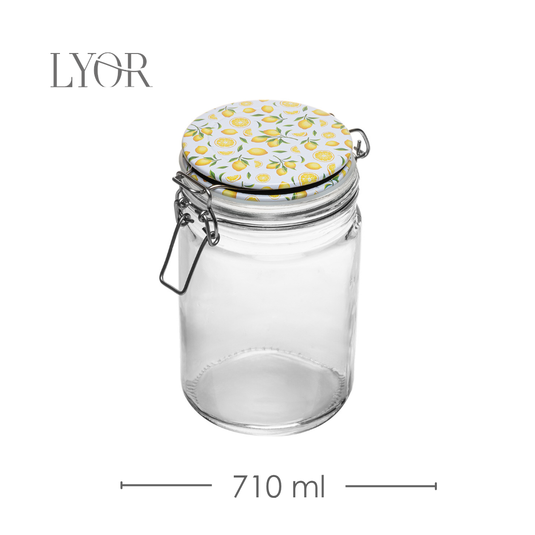 Pote Hermético com Clipe em Metal Siciliano 710ml Vidro - Lyor