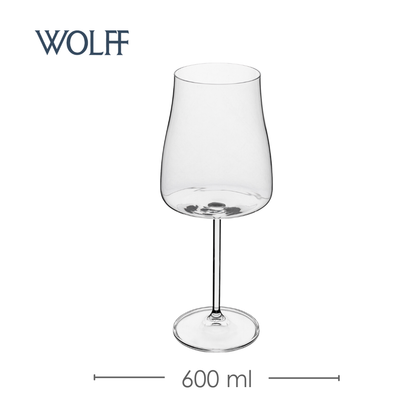 Jogo 6 Taças de Vinho De Cristal Ecológico Bohemia Alex 600Ml - Wolff