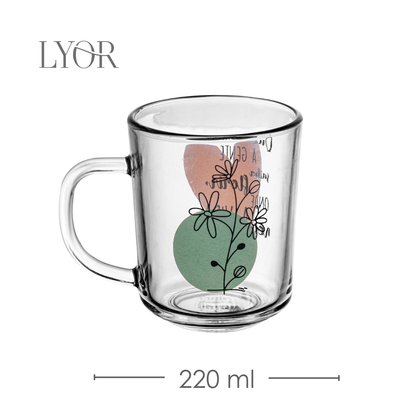 Conjunto 2 Canecas de Vidro Florir 220ml - Lyor