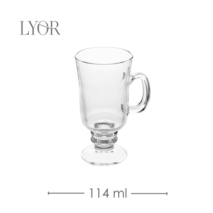 Caneca Irish Coffe com Alça e Pé 115ml Vidro - Lyor