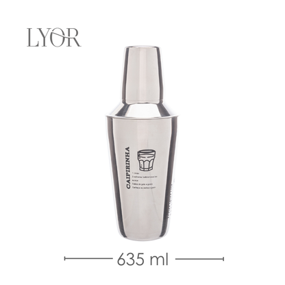 Coqueteleira de Aço Inox com Receitas 500ml - LYOR