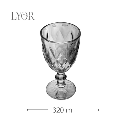 Conjunto 6 Taças de Água de Vidro Diamond  - Lyor