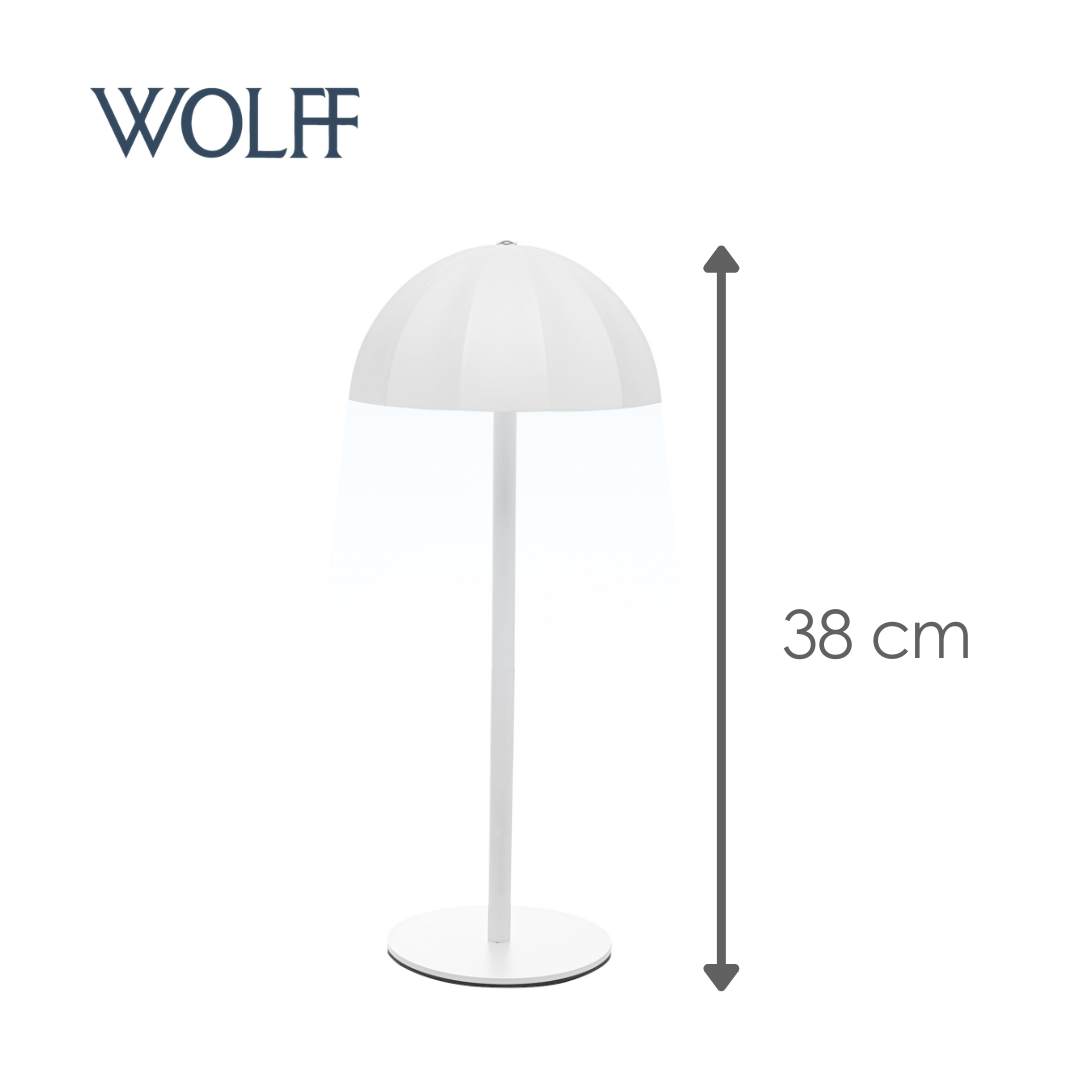 Luminária de Mesa Led 3 Tons Usb Sombria 15cm x 15cm x 34cm Branca Plástico - Wolff