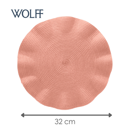 Jogo Americano de Polipropileno Babado Rosa 38cm - Wolff