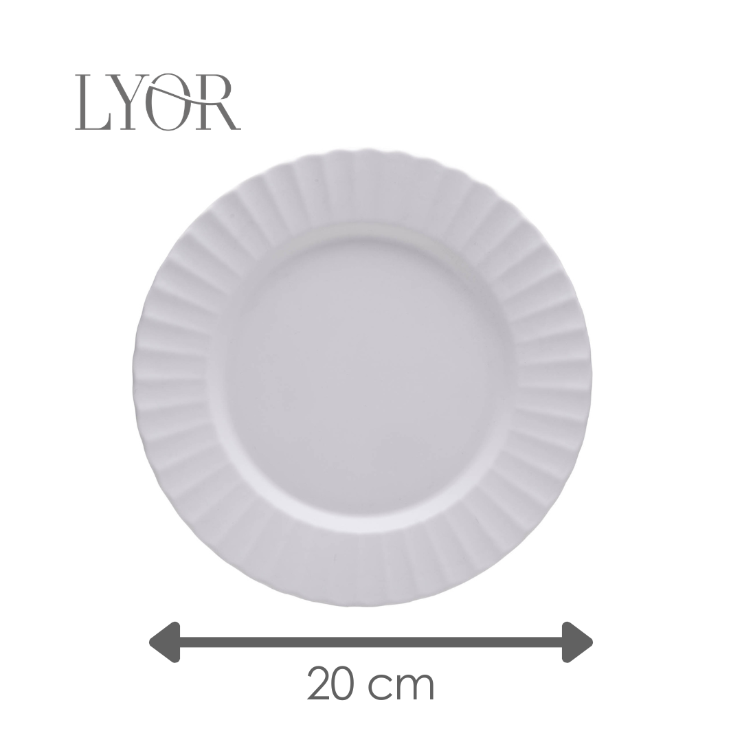 Prato para Sobremesa Gerbera 20cm Branco Melamina - Lyor
