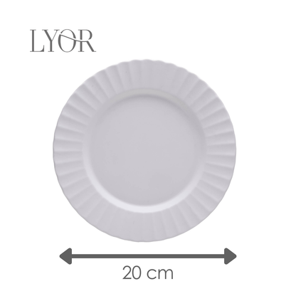 Prato para Sobremesa Gerbera 20cm Branco Melamina - Lyor