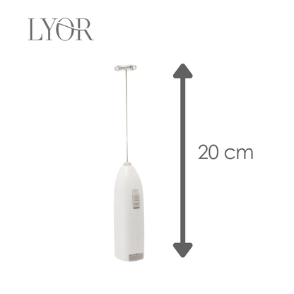 Mini Mixer Elétrico para Bebidas de Inox e Plástico Branco  Lyor