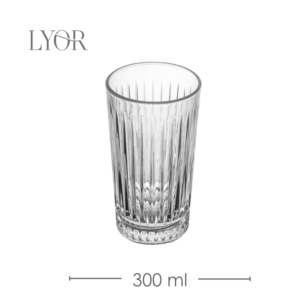 Conjunto Jarra com 6 Copos de Vidro Deli Diamante 1L/300ml - Lyor