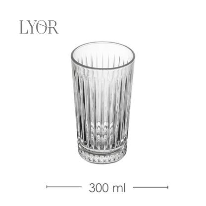 Conjunto Jarra com 6 Copos de Vidro Deli Diamante 1L/300ml - Lyor