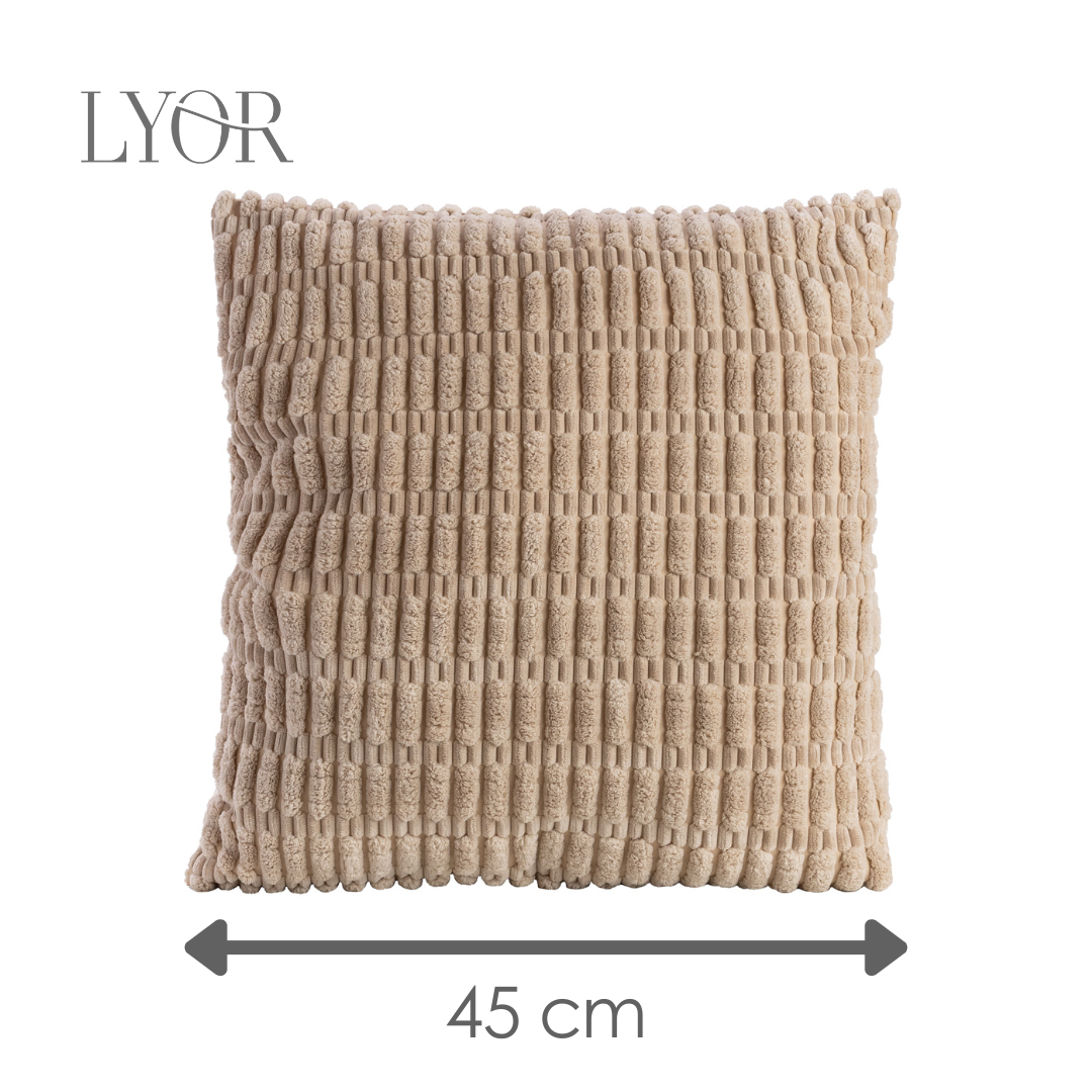 Capa para Almofada Carinho 45cm x 45cm Bege Poliéster - Lyor