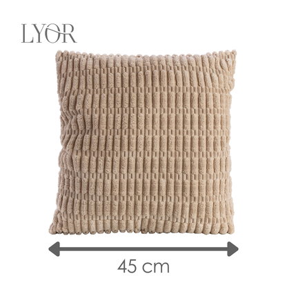 Capa para Almofada Carinho 45cm x 45cm Bege Poliéster - Lyor