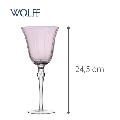 Conjunto 2 Taças de Vinho Lily Rosa Vidro - Wolff