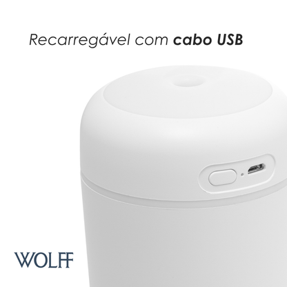 Umidificador de Ar Portátil de Plástico com Entrada USB e Luz Led Noturna 300ml - Wolff