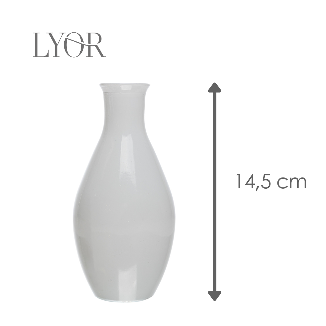 Vaso Dália 14,5cm x 7cm Branco Vidro - Lyor