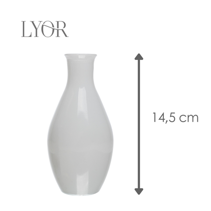 Vaso Dália 14,5cm x 7cm Branco Vidro - Lyor