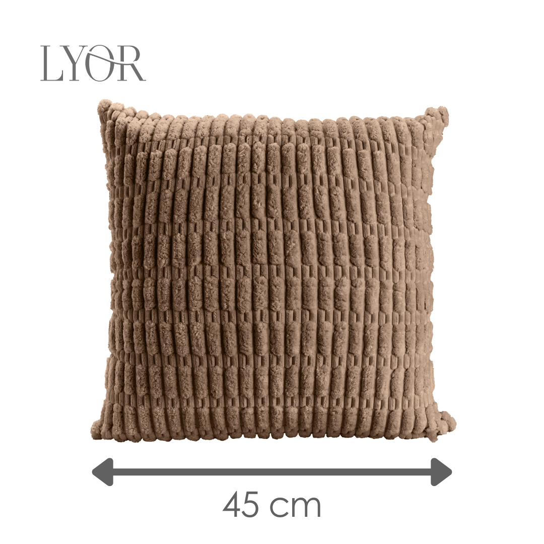 Capa para Almofada Carinho 45cm x 45cm Marrom Poliéster - Lyor