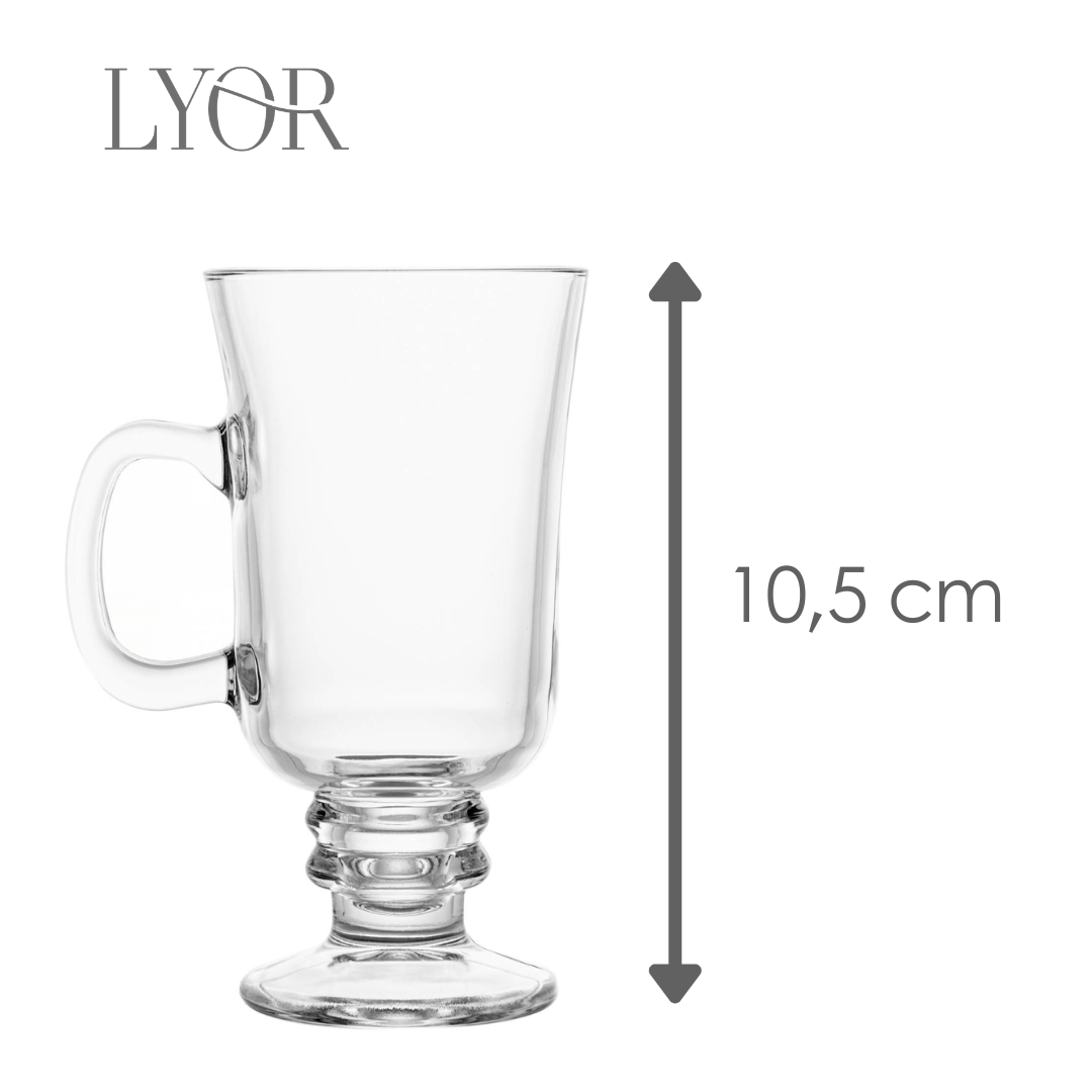 Caneca Irish Coffe com Alça e Pé 115ml Vidro - Lyor