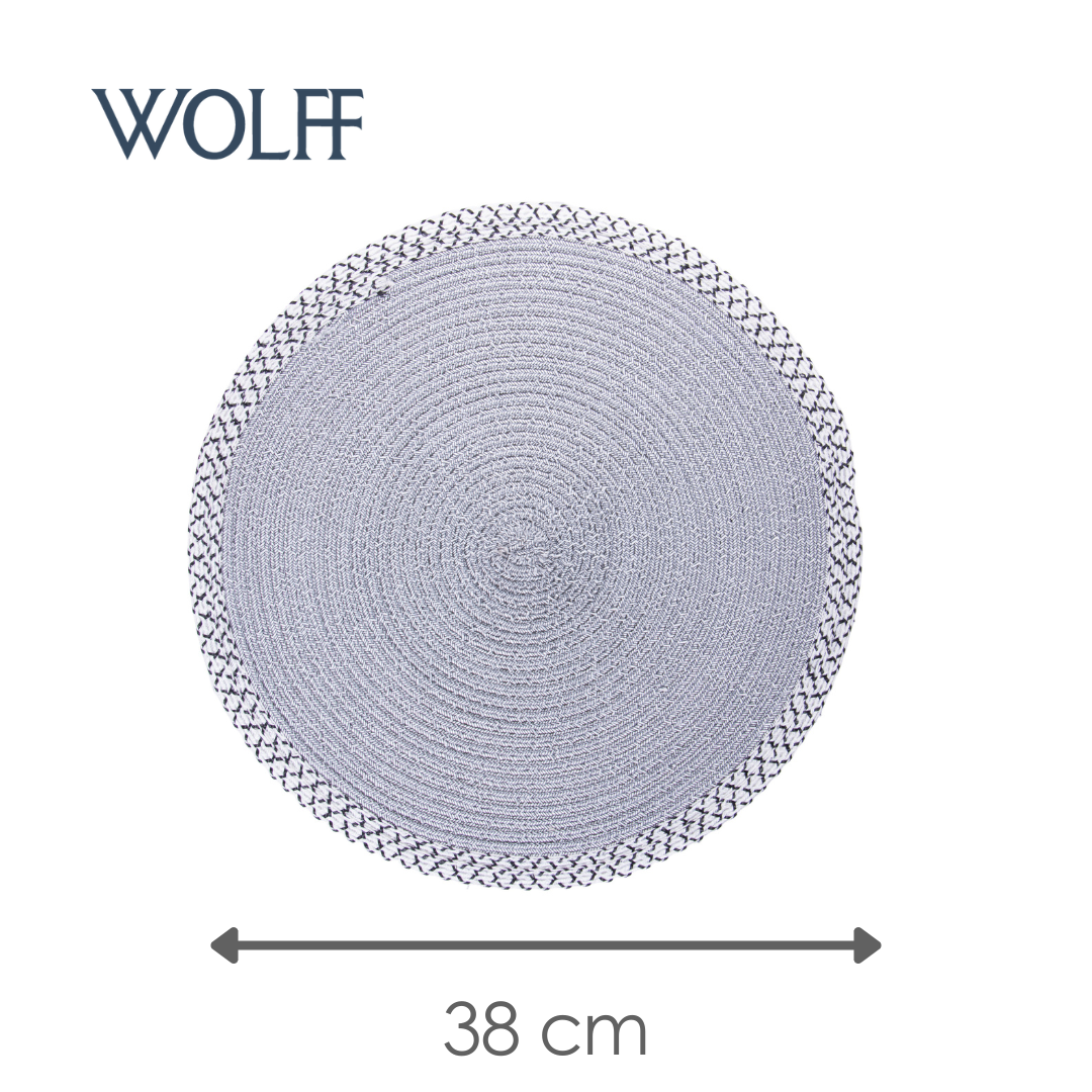 Jogo Americano de Polipropileno Branco e Preto 38cm - Wolff