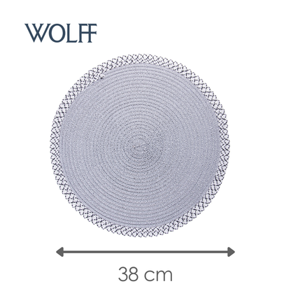 Jogo Americano de Polipropileno Branco e Preto 38cm - Wolff