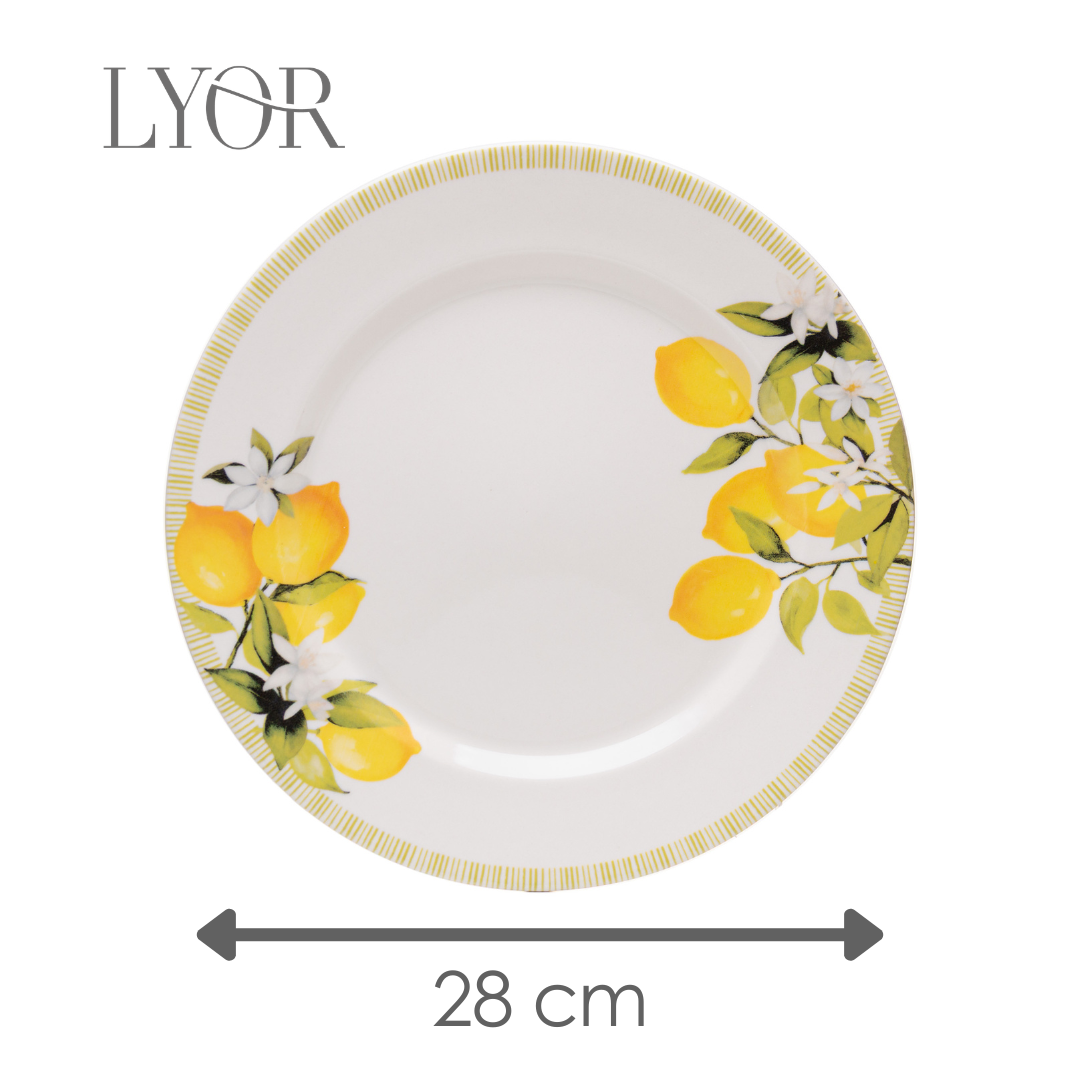 Prato Raso Siciliano 28cm Branco Cerâmica - Lyor