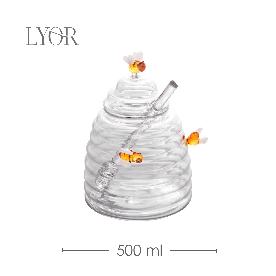 Meleira de Vidro Borossilicato com Pegador Lovely Bee 500ml Lyor
