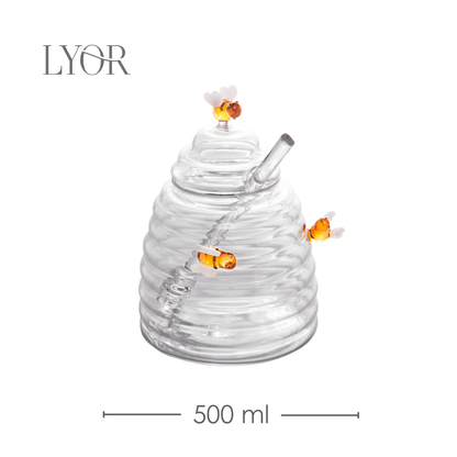 Meleira de Vidro Borossilicato com Pegador Lovely Bee 500ml Lyor