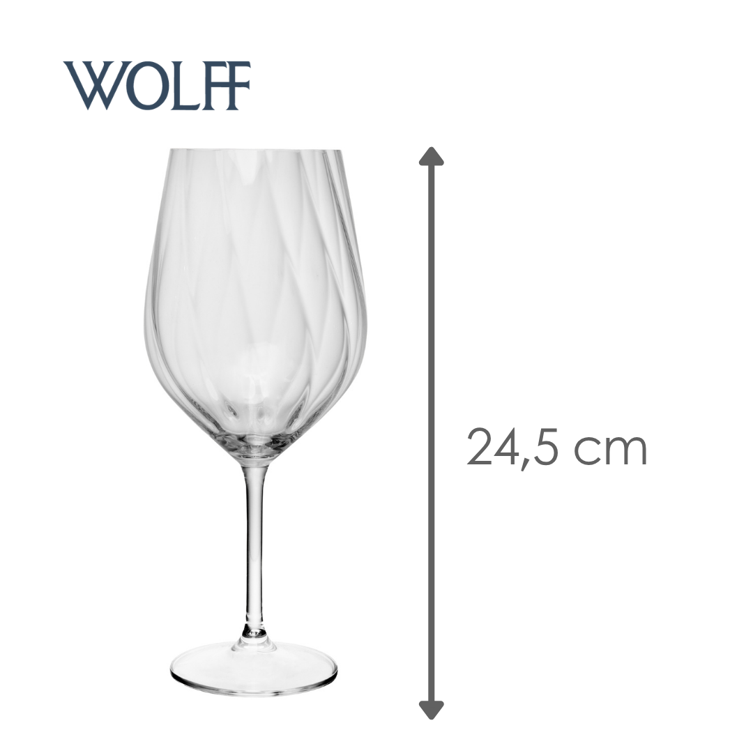 Jogo 6 Taças de Vinho Crex Optic 600ml Cristal Ecológico Bohemia - Wolff