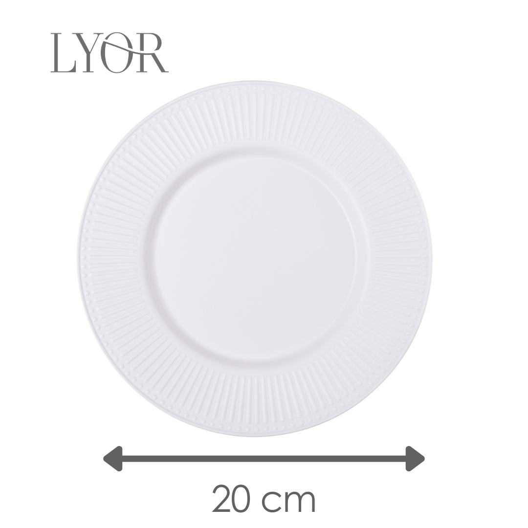 Prato para Sobremesa Aveline 20cm Branco Melamina - Lyor