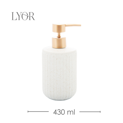 Porta Sabonete Líquido de Cerâmica Granilite Clean Branco 430ml - Lyor