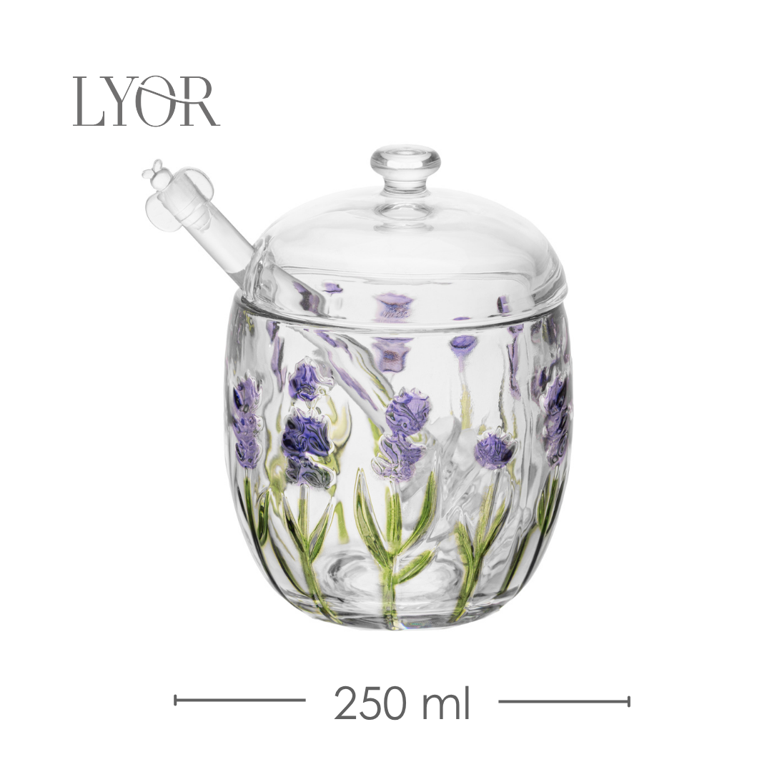 Meleira com Pegador Lavanda Hand Painting 8,5cm x 11cm Cristal Ecológico - Lyor