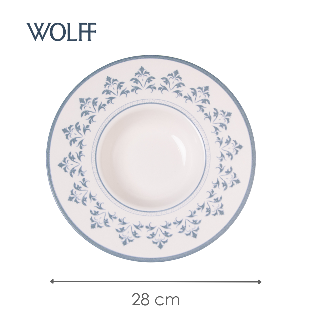 Prato para Risoto Porto 28cm Azul Cerâmica - Wolff