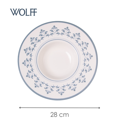 Prato para Risoto Porto 28cm Azul Cerâmica - Wolff
