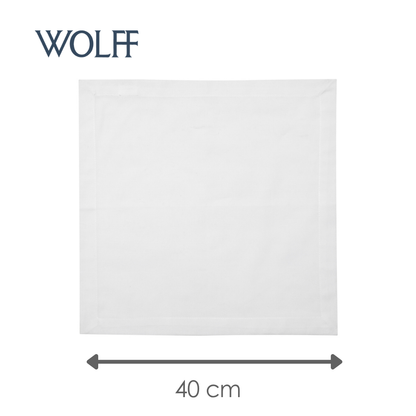 Conjunto 2 Guardanapos de Algodão Branco 40cm x 40cm - Wolff