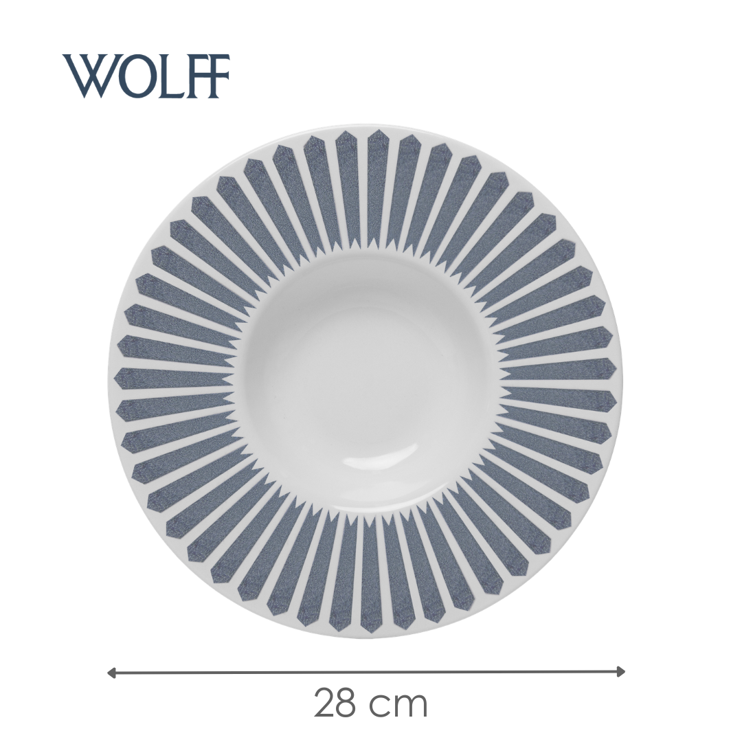 Prato para Risoto Mediterrâneo 28cm Azul Cerâmica - Wolff