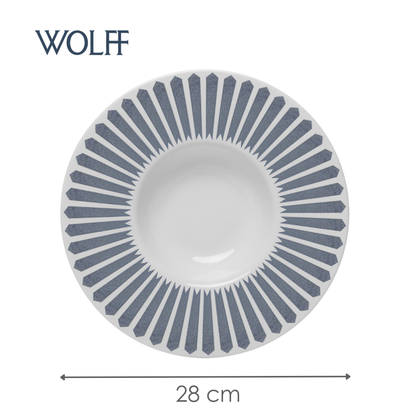 Prato para Risoto Mediterrâneo 28cm Azul Cerâmica - Wolff