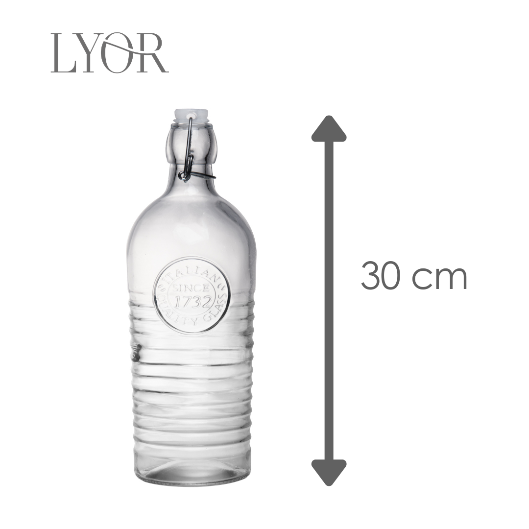 Garrafa com Tampa Hermética 1L Vidro - Lyor