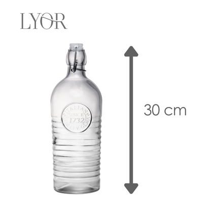 Garrafa com Tampa Hermética 1L Vidro - Lyor