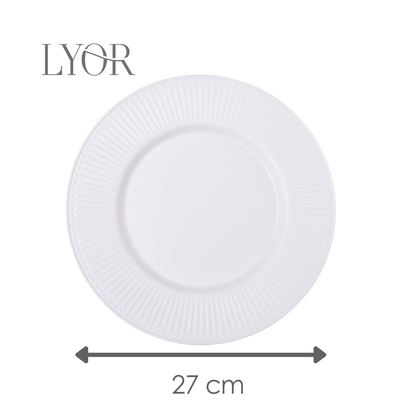 Prato Raso Aveline 27cm Branco Melamina - Lyor
