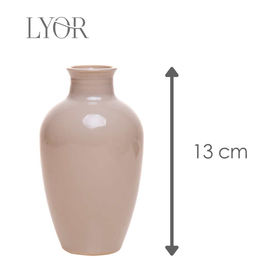 Vaso Dália 13cm x 7cm Cinza Vidro - Lyor